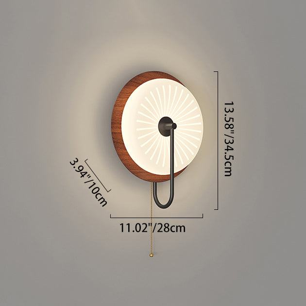 Round Iron PE Zipper Wall Lamp