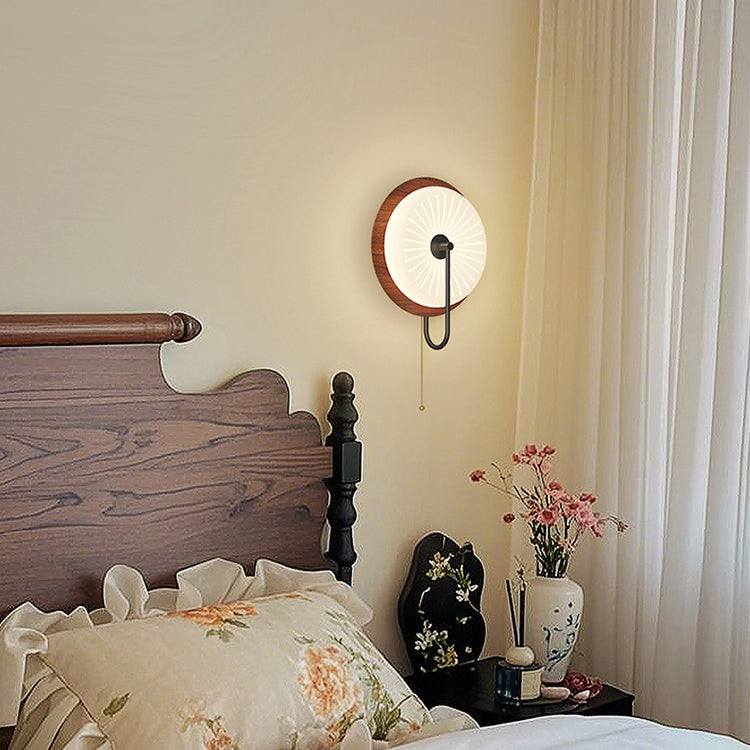 Round Iron PE Zipper Wall Lamp