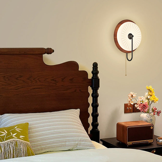 Round Iron PE Zipper Wall Lamp
