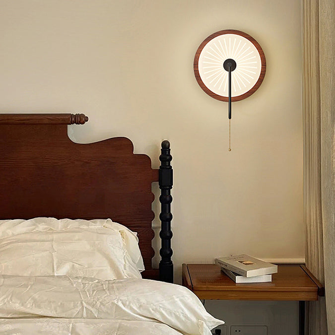 Round Iron PE Zipper Wall Lamp