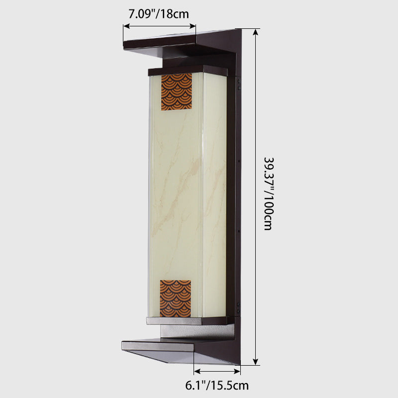 Rectangular Aluminum Glass Garden Outdoor Light