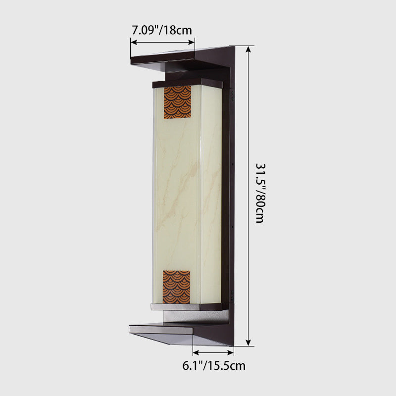 Rectangular Aluminum Glass Garden Outdoor Light