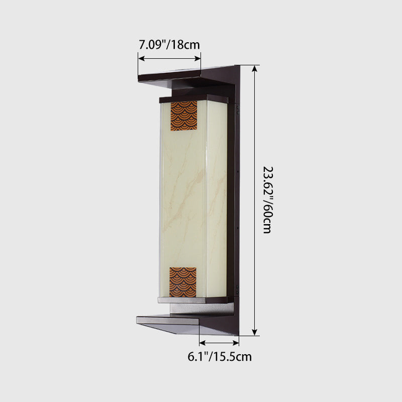 Rectangular Aluminum Glass Garden Outdoor Light