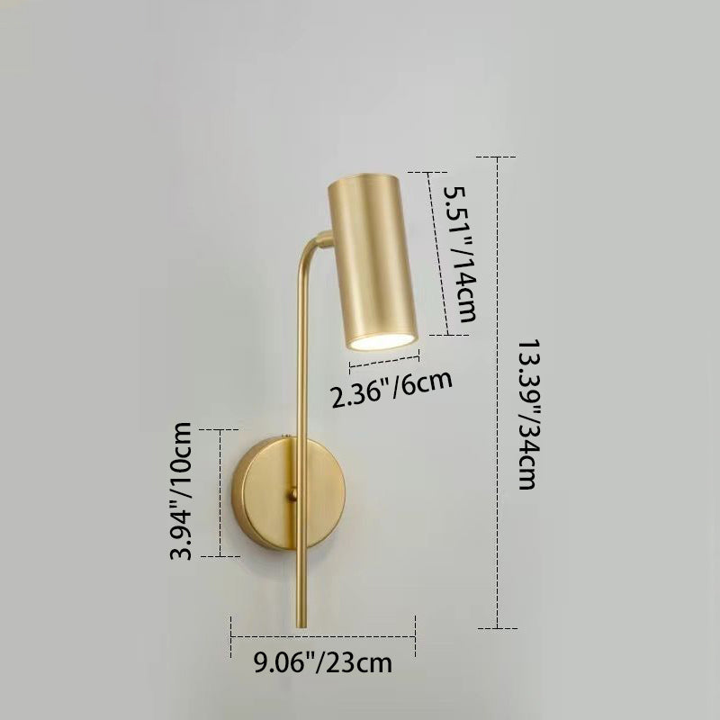 Rotatable Cylindrical Iron Bedroom Wall Lamp