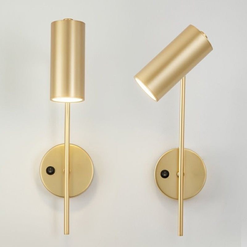 Rotatable Cylindrical Iron Bedroom Wall Lamp