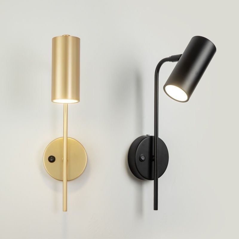Rotatable Cylindrical Iron Bedroom Wall Lamp