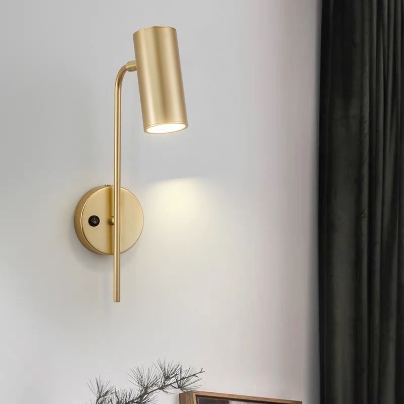 Rotatable Cylindrical Iron Bedroom Wall Lamp