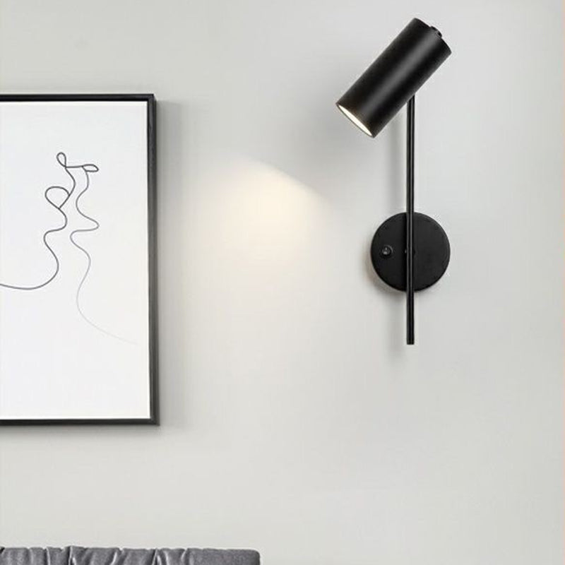 Rotatable Cylindrical Iron Bedroom Wall Lamp