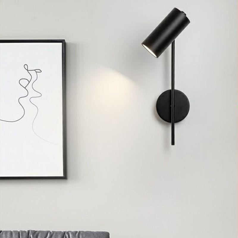 Rotatable Cylindrical Iron Bedroom Wall Lamp