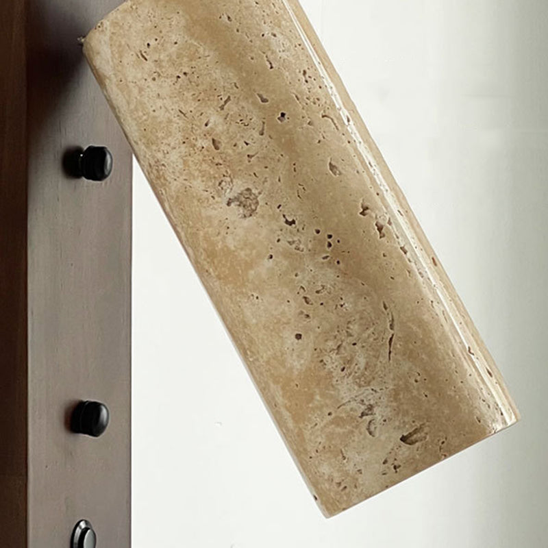 Cylindrical Solid Wood Yellow Wall Lamp