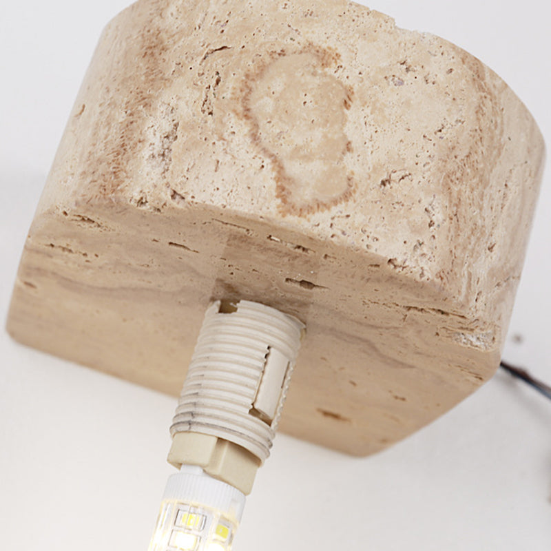 Round Square Yellow Travertine Wall Lamp