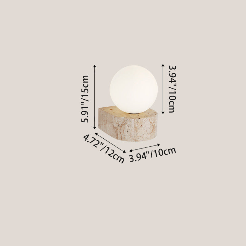 Round Square Yellow Travertine Wall Lamp