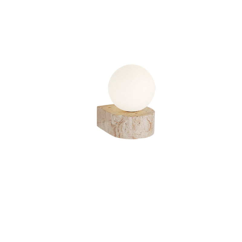 Round Square Yellow Travertine Wall Lamp