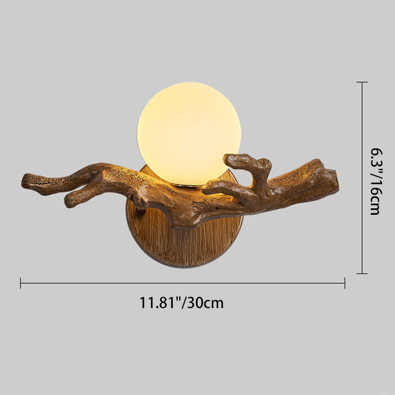 Branch Circle Resin PVC Wall Lamp