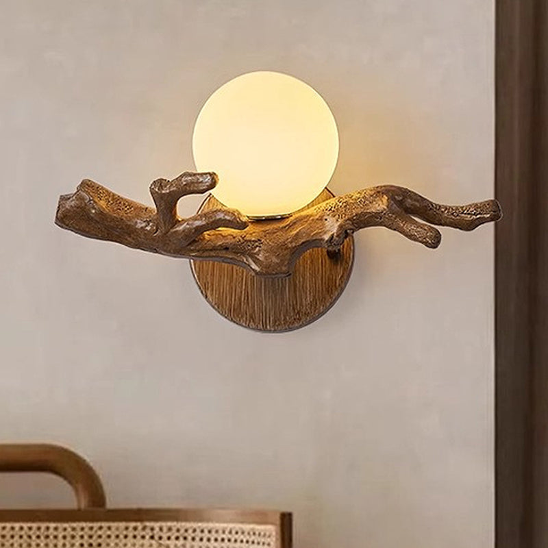 Branch Circle Resin PVC Wall Lamp