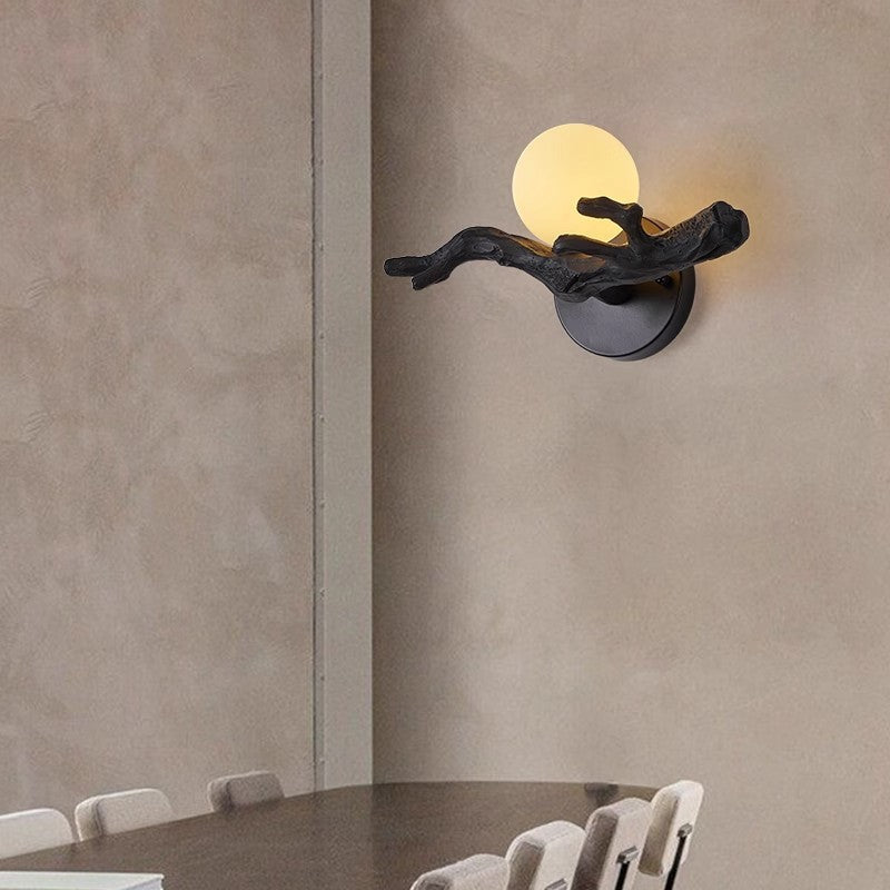 Branch Circle Resin PVC Wall Lamp