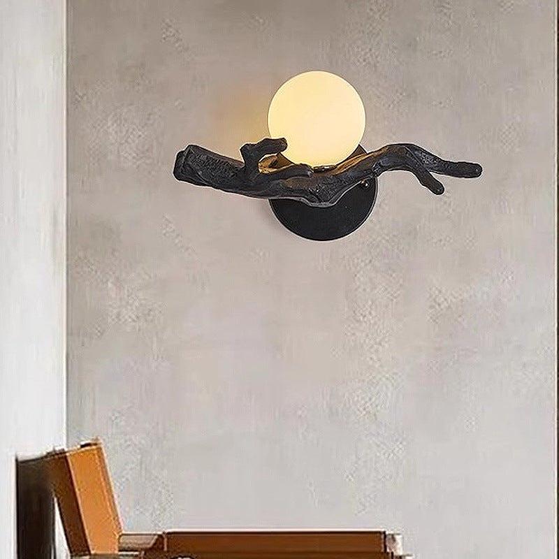 Branch Circle Resin PVC Wall Lamp