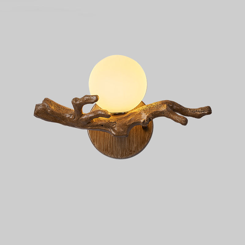 Branch Circle Resin PVC Wall Lamp