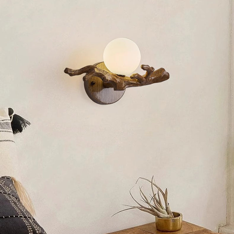 Branch Circle Resin PVC Wall Lamp