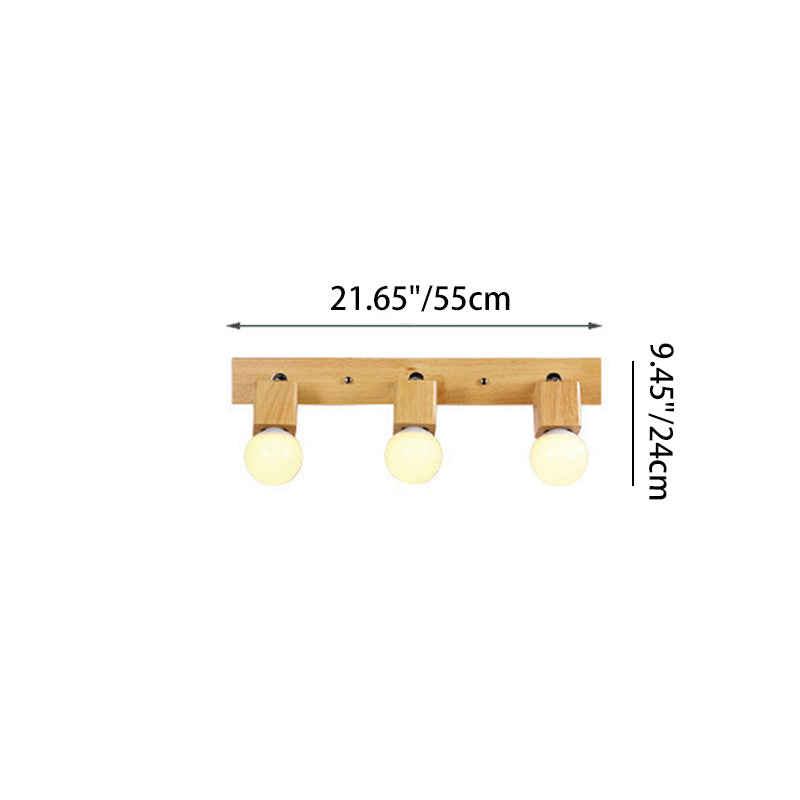 Rotatable Long Strip Square 3-Light Wall Lamp