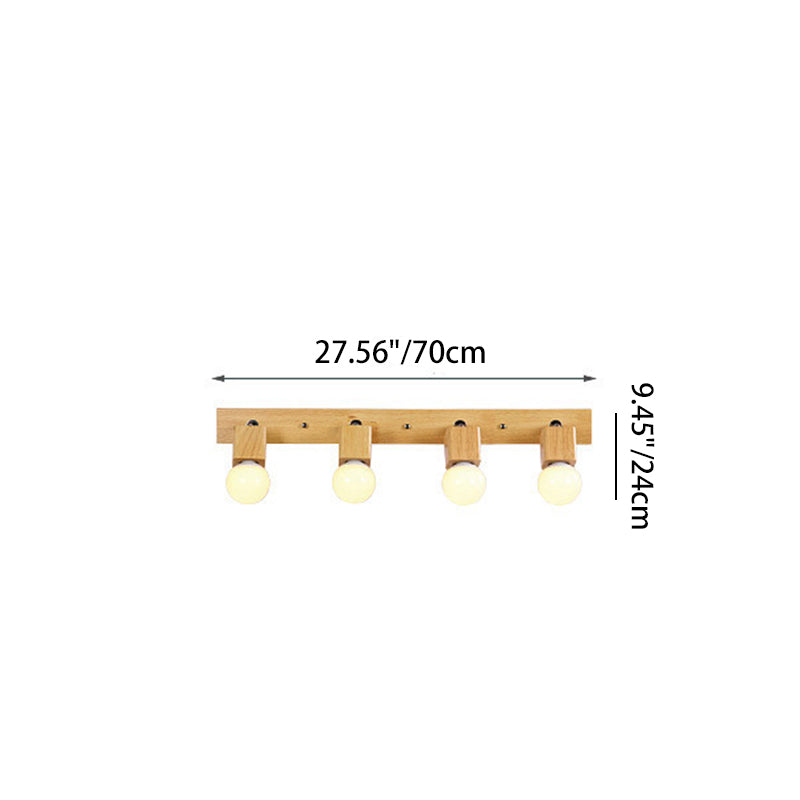 Rotatable Long Strip Square 3-Light Wall Lamp