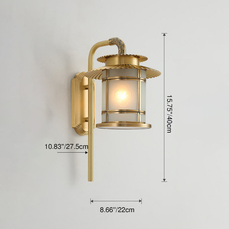 Eave Lantern Copper Soldered Wall Lamp