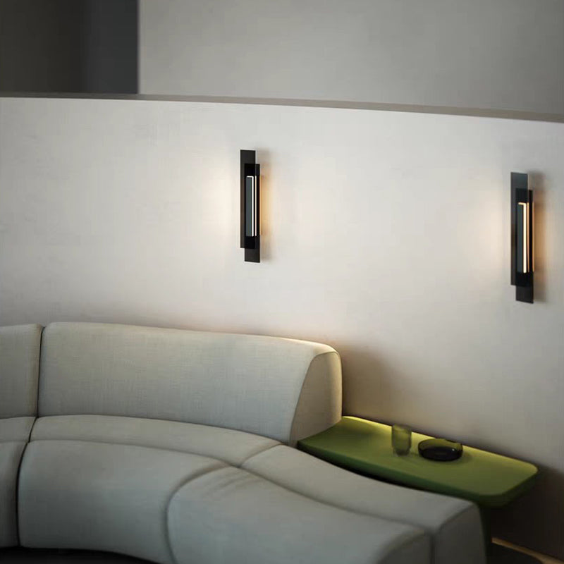 Interlaced Rectangular Iron Glass Wall Lamp