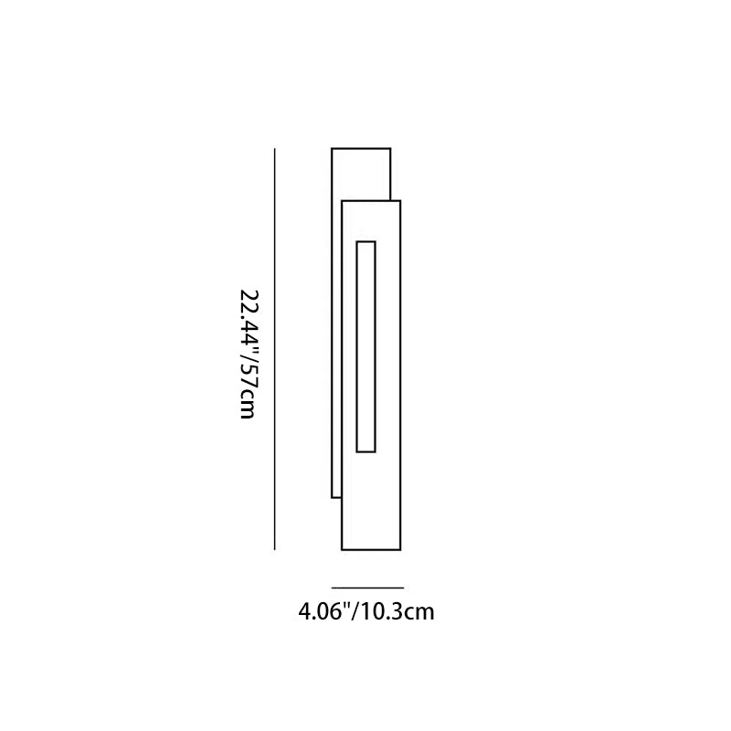 Interlaced Rectangular Iron Glass Wall Lamp