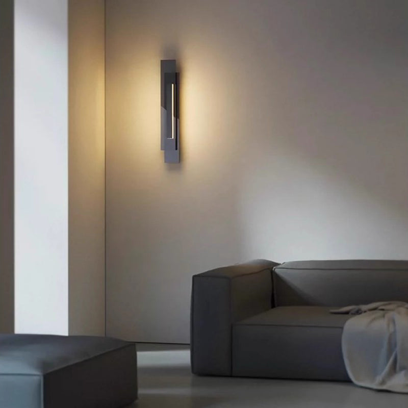 Interlaced Rectangular Iron Glass Wall Lamp