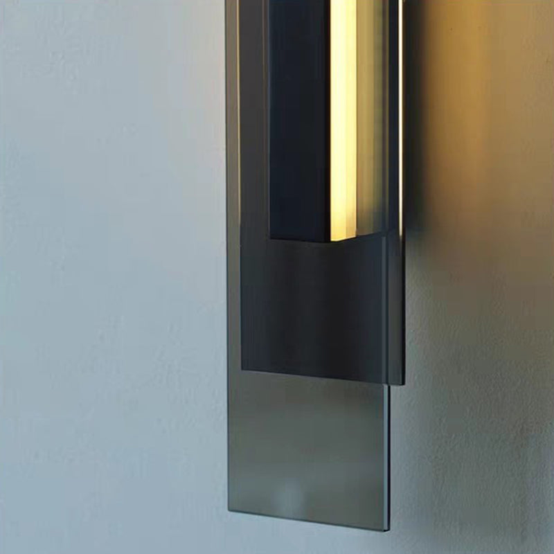 Interlaced Rectangular Iron Glass Wall Lamp