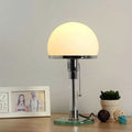 Metal Glass Round Bedroom Table Lamp