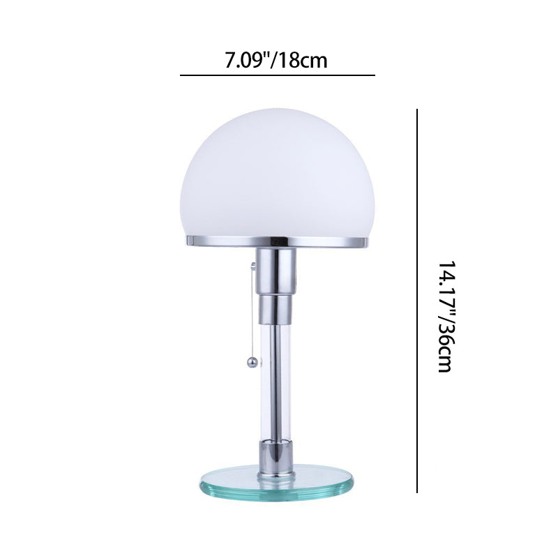Metal Glass Round Bedroom Table Lamp