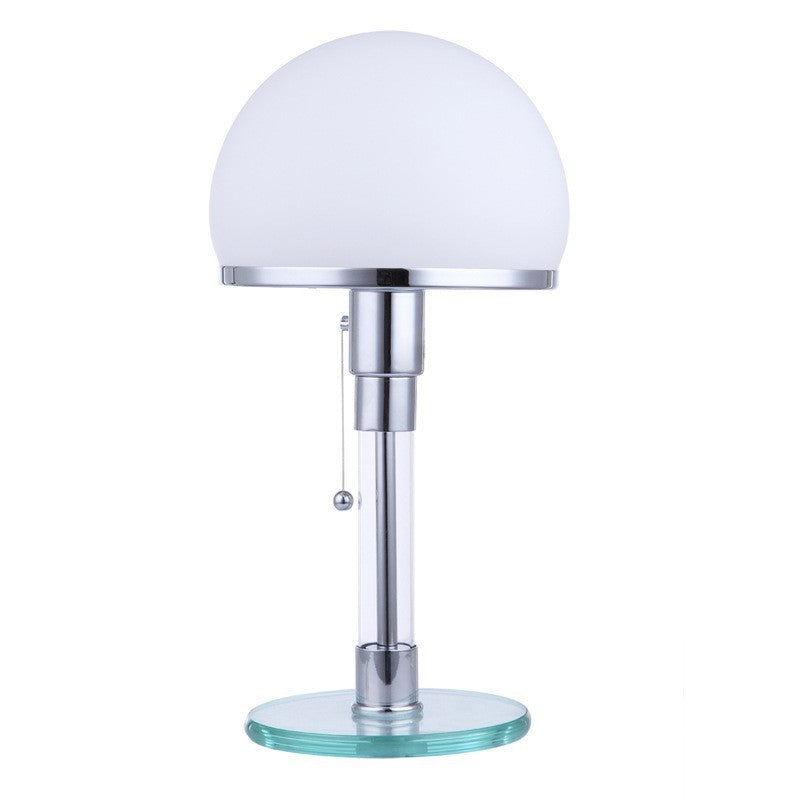 Metal Glass Round Bedroom Table Lamp