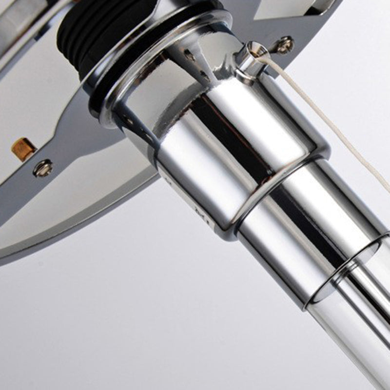 Metal Glass Round Bedroom Table Lamp