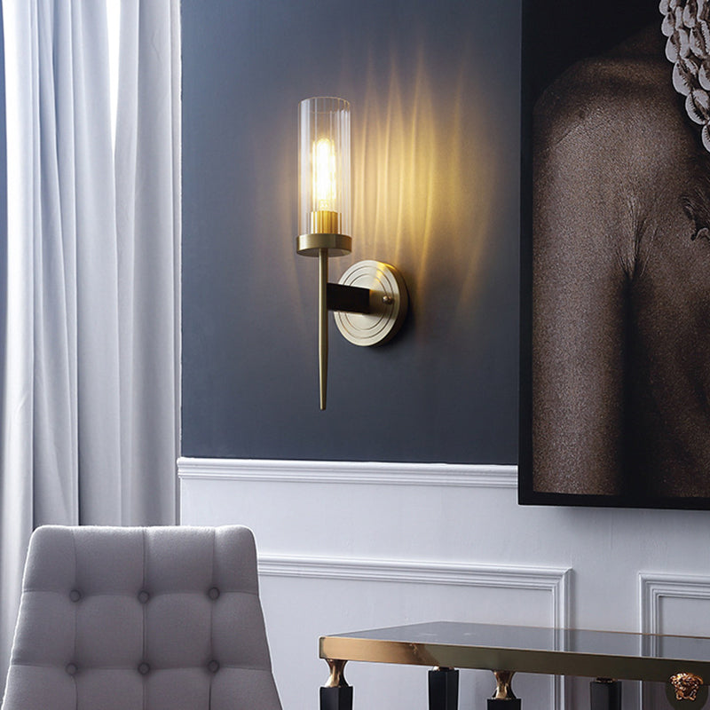Copper Glass Linear 1/2 Wall Lamp