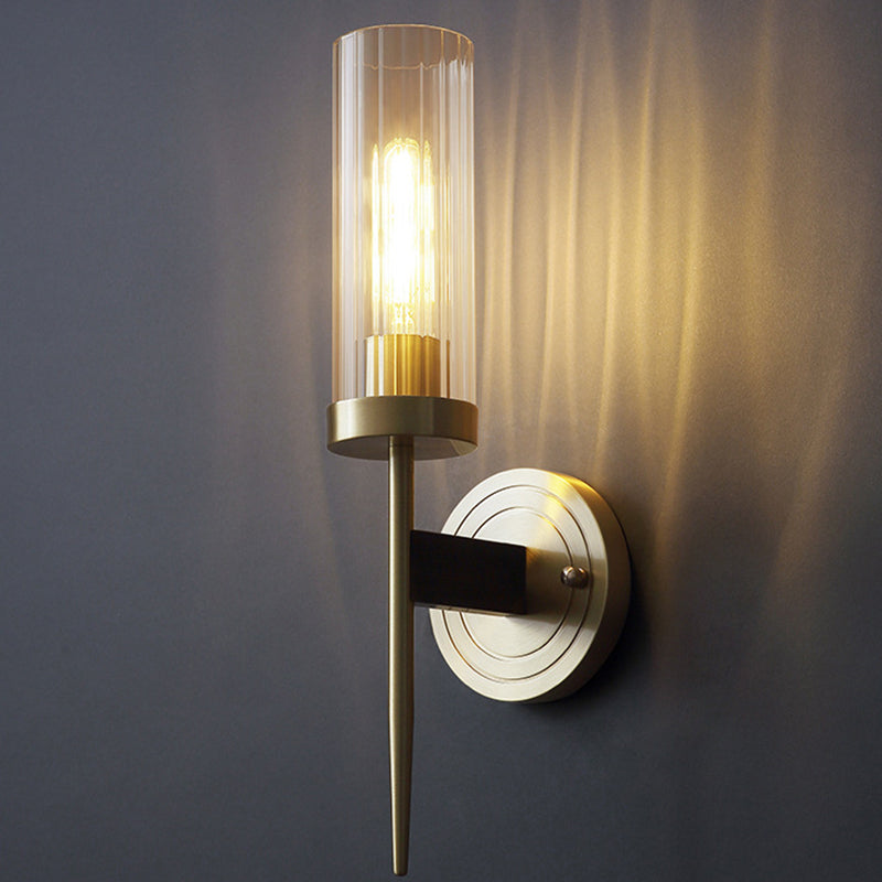 Copper Glass Linear 1/2 Wall Lamp