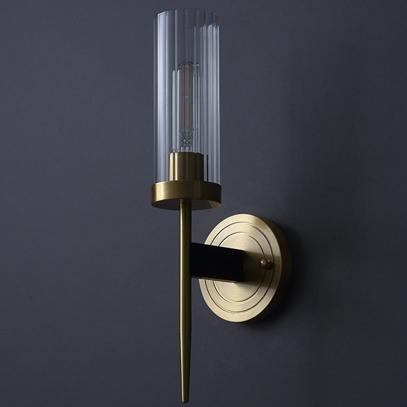 Copper Glass Linear 1/2 Wall Lamp