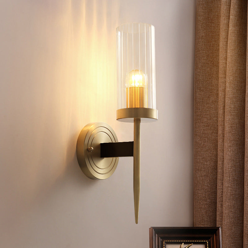 Copper Glass Linear 1/2 Wall Lamp