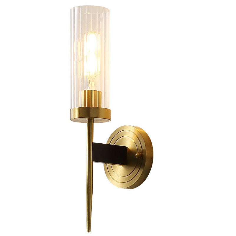 Copper Glass Linear 1/2 Wall Lamp
