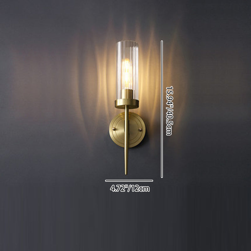 Copper Glass Linear 1/2 Wall Lamp