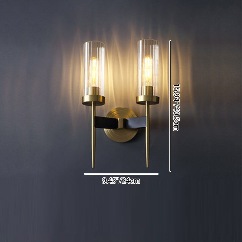 Copper Glass Linear 1/2 Wall Lamp