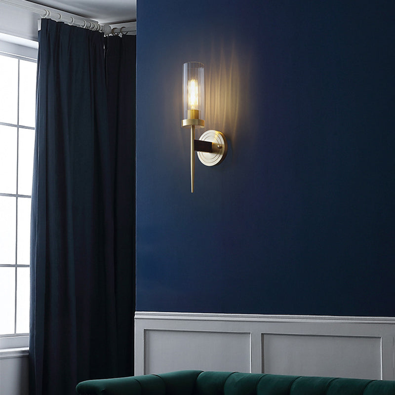 Copper Glass Linear 1/2 Wall Lamp
