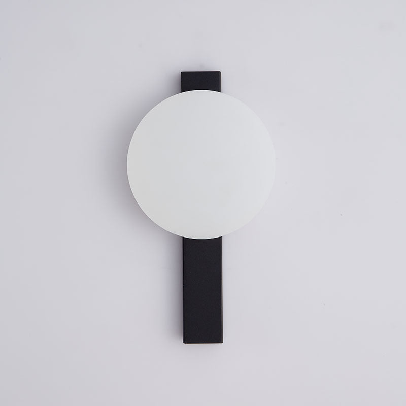 Iron Plastic Round Bedroom Wall Lamp