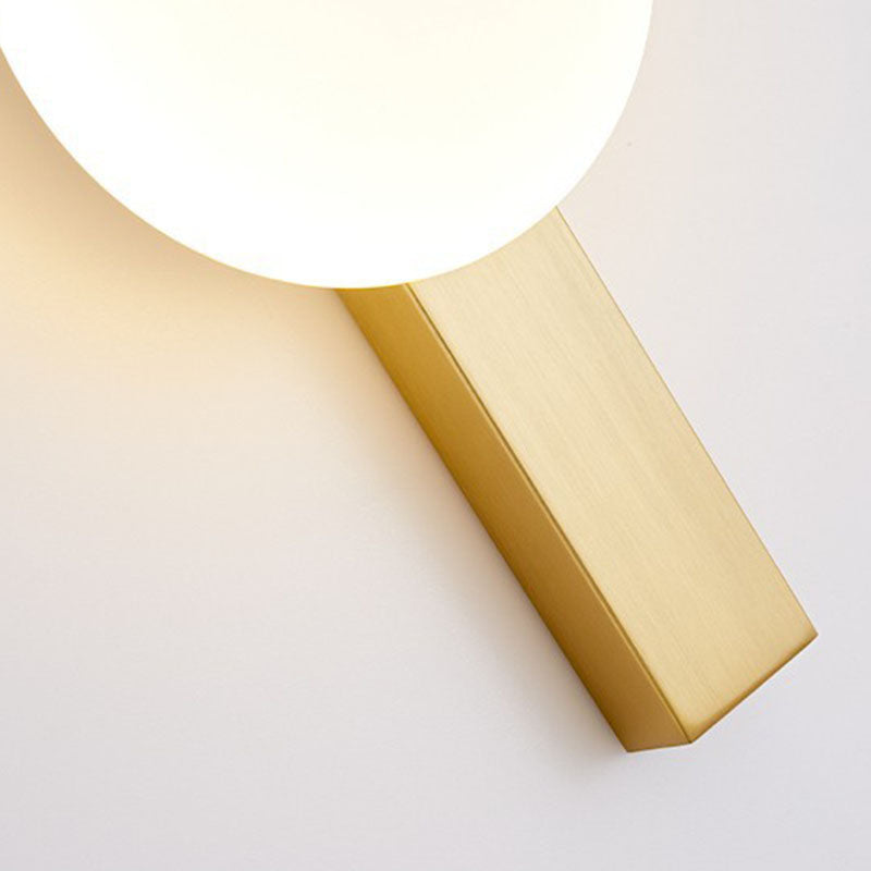 Iron Plastic Round Bedroom Wall Lamp