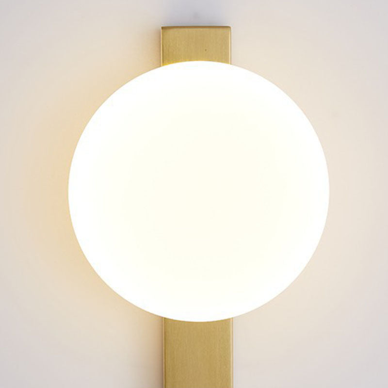 Iron Plastic Round Bedroom Wall Lamp