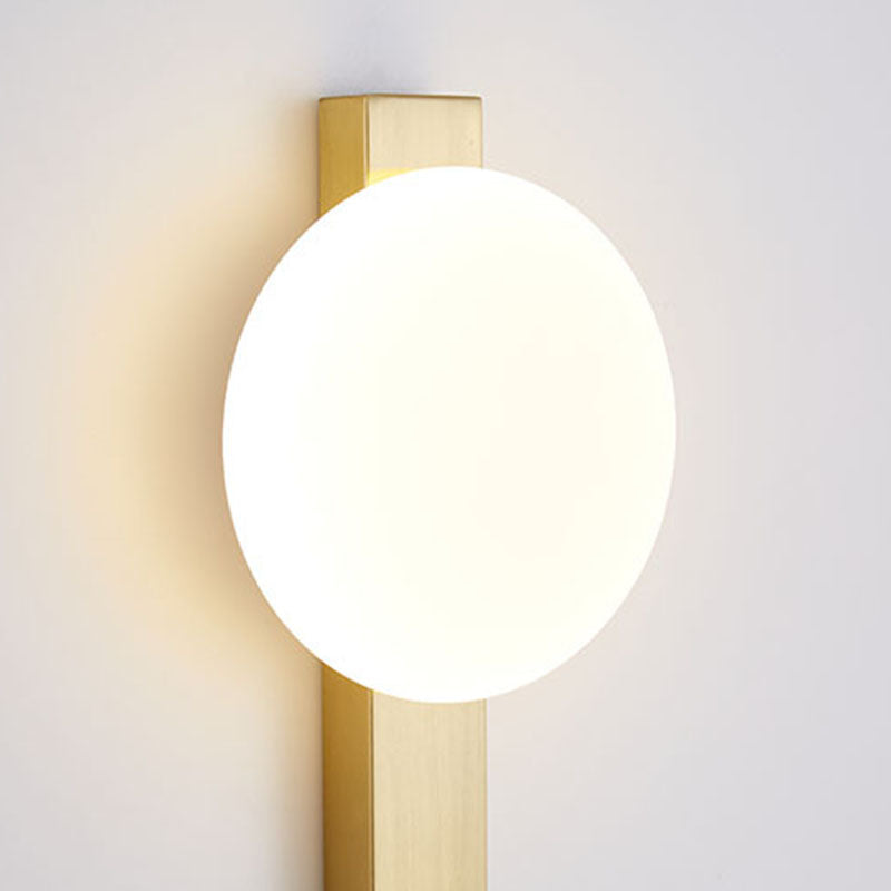 Iron Plastic Round Bedroom Wall Lamp