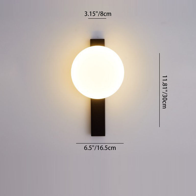 Iron Plastic Round Bedroom Wall Lamp