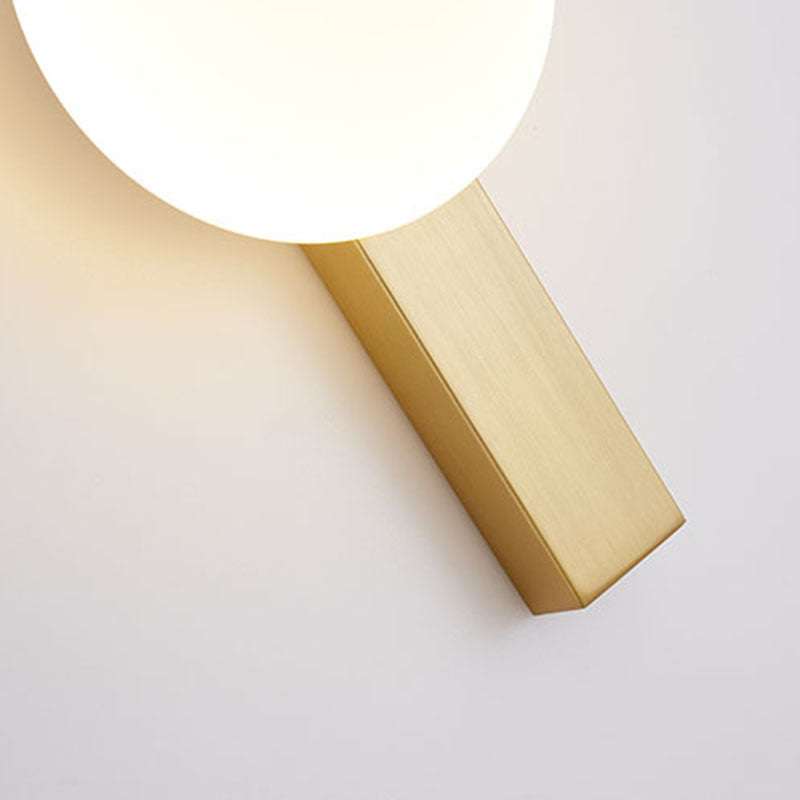 Iron Plastic Round Bedroom Wall Lamp
