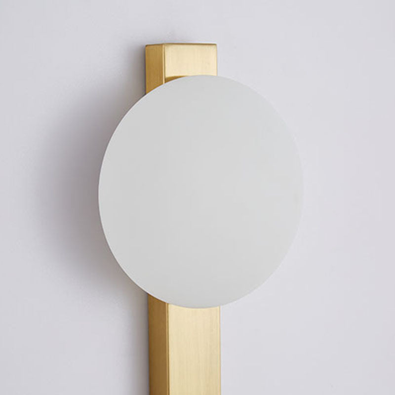 Iron Plastic Round Bedroom Wall Lamp