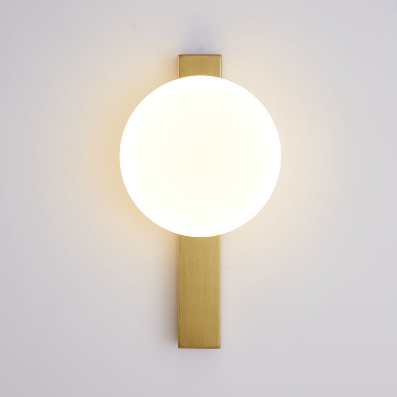 Iron Plastic Round Bedroom Wall Lamp